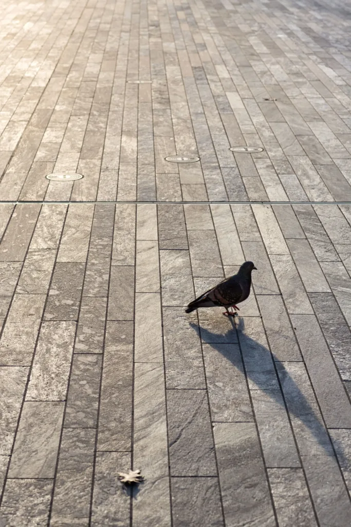 Sandgestrahlter Steinparkett aus Valser Quarzit Sechseläutenplatz Zürich
